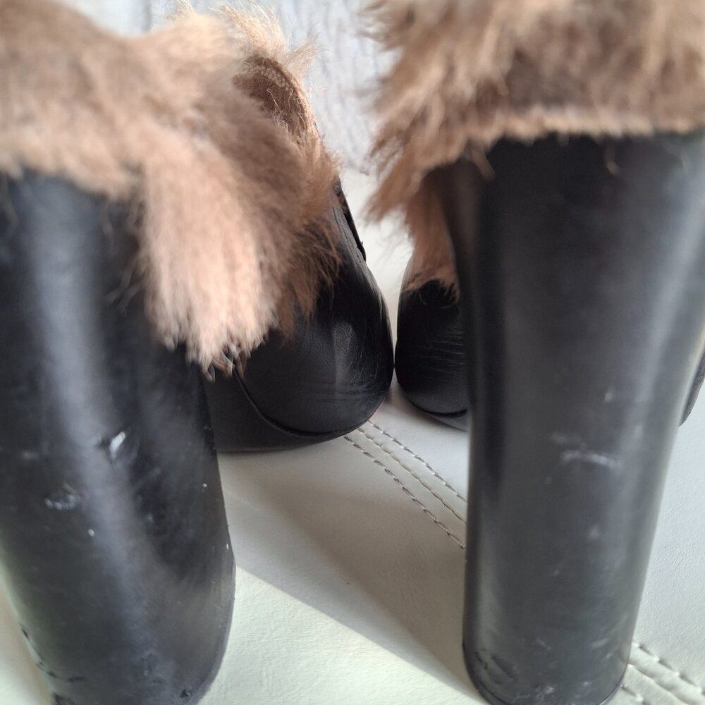 GUCCI Princetown Fur Horsebit Mule Heels Clogs - Picture 6 of 13